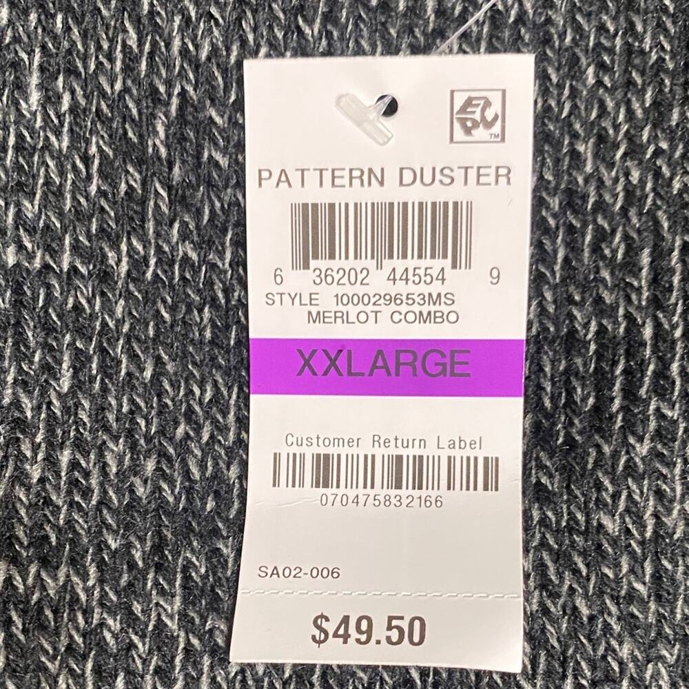 NWT Dark Gray Maroon Knit Open Cardigan Sweater Super Soft Layers Machine Wash - Picture 8 of 10
